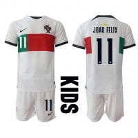Camiseta Portugal Joao Felix #11 Segunda Equipación Replica Mundial 2022 para niños mangas cortas (+ Pantalones cortos)